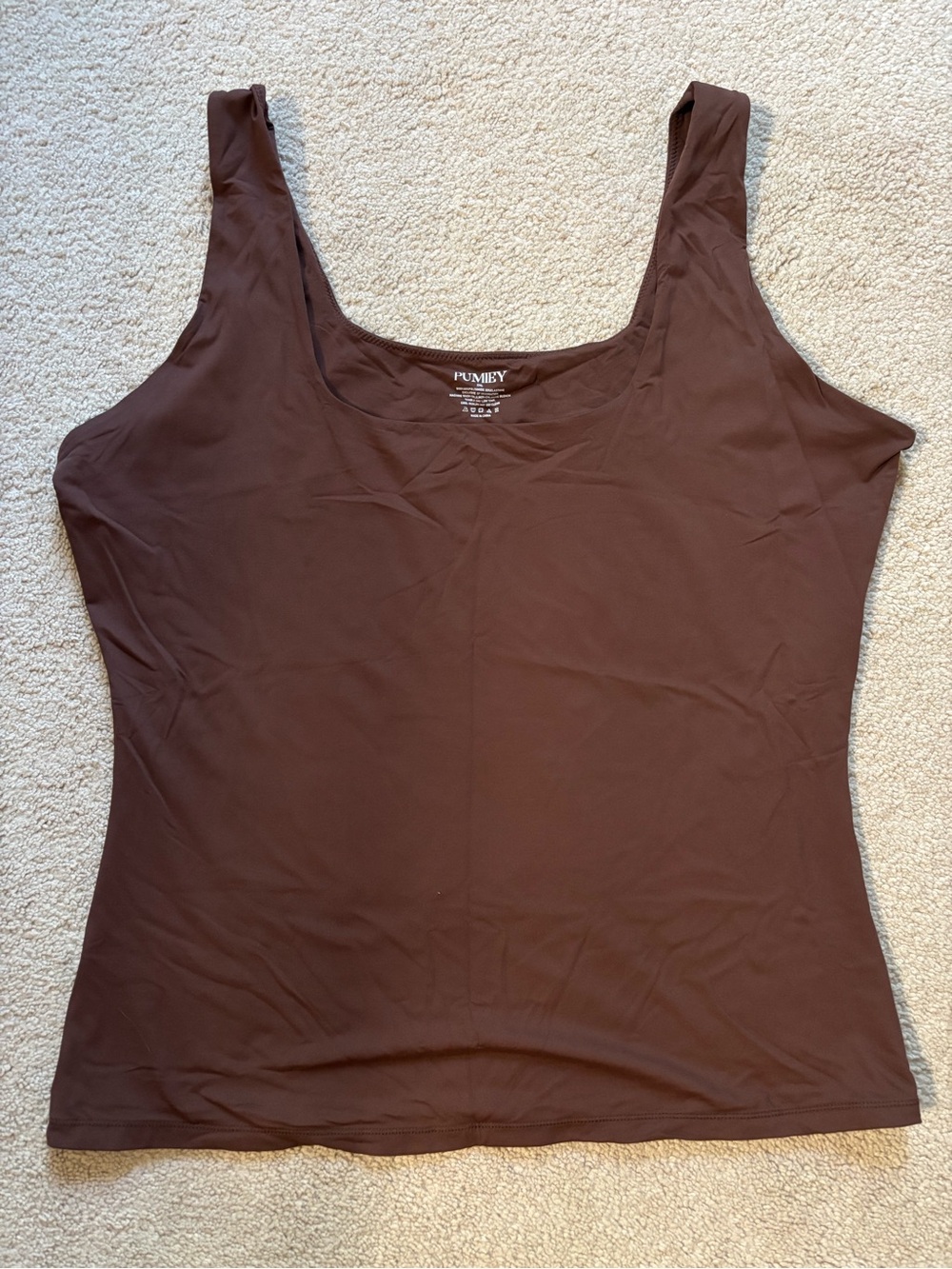 Pumiey Brown Scoop-Neck Tank